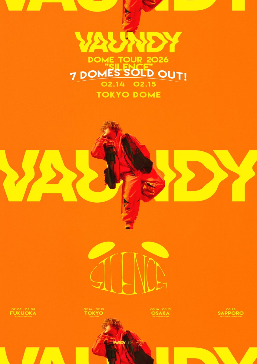 🚩#Vaundyドーム #Vaundy DOME TOUR 2026 “SILENCE” 2/14(土) at 東京