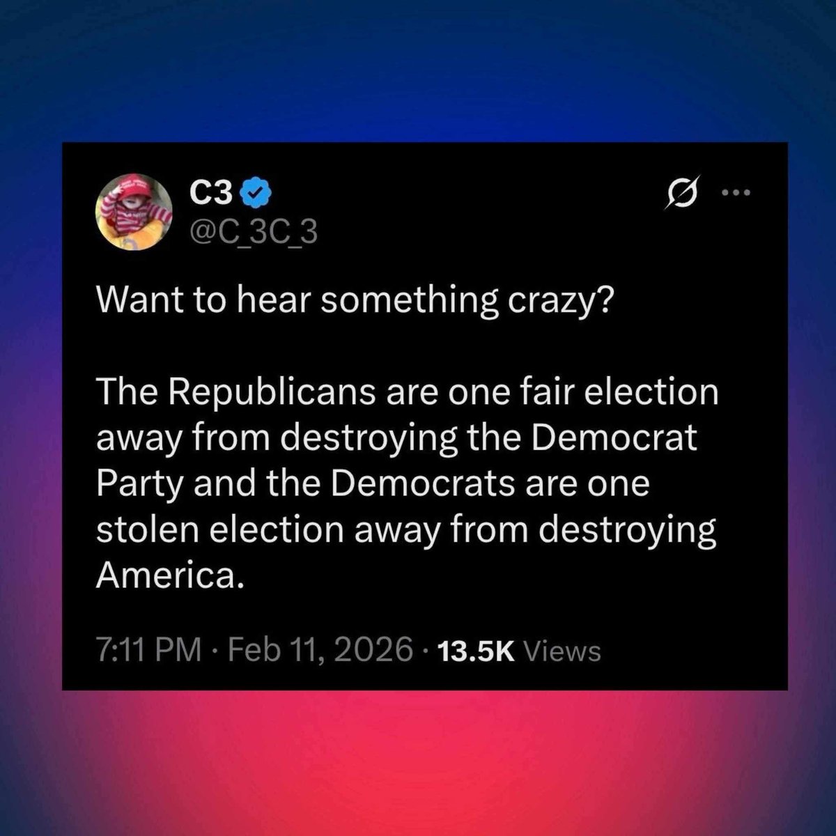 The pure, unvarnished truth.
#PassTheSAVEAmericaActNOW