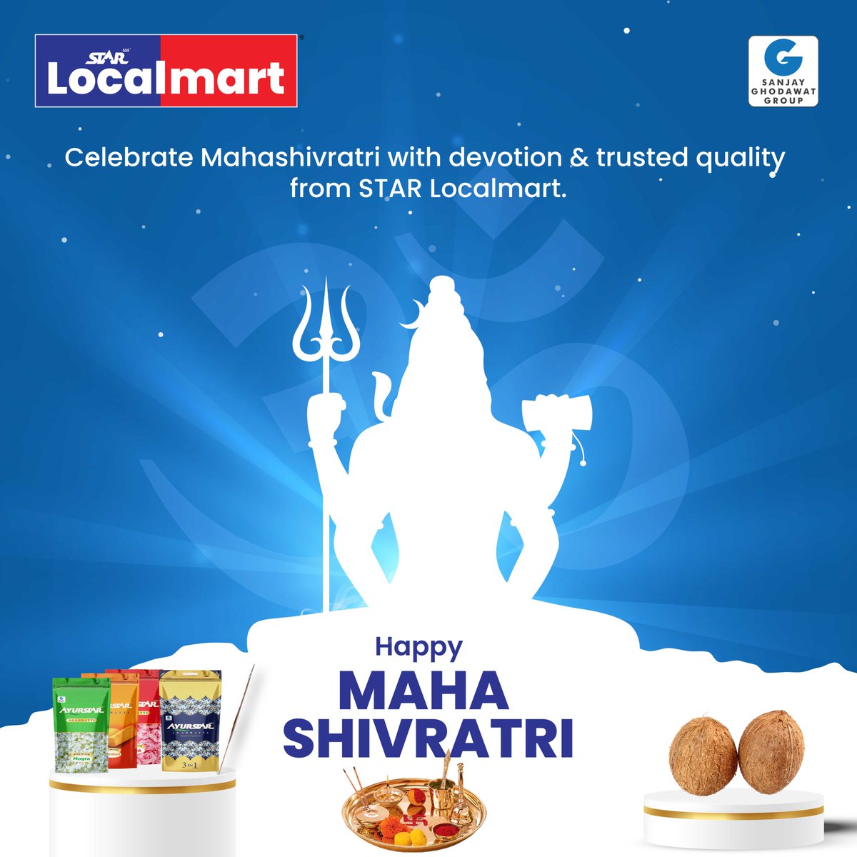StarLocalmart's tweet photo. Prayer in the heart. Purity in food. Happiness at home.
Celebrate Mahashivratri with devotion &amp; trusted quality from STAR Localmart. ✨
🌿 Where Faith Meets Freshness 🌿

#Mahashivratri #HarHarMahadev #StarLocalmart #FestiveVibes #PureAndFresh #BlessedHomes https://t.co/Ud2STQOtsw