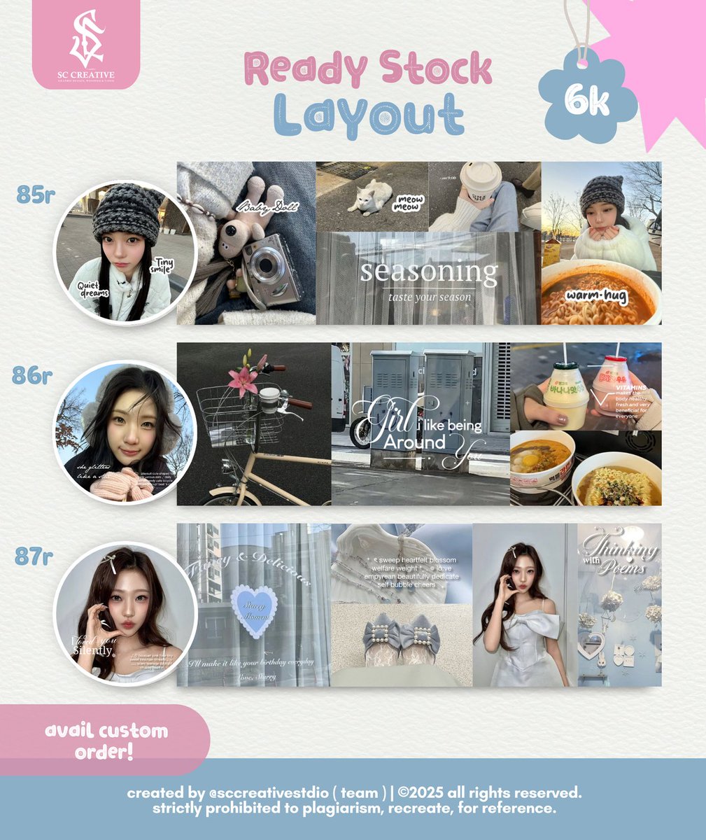 Help retweet? thank you 💗
Haloo aku kembali membawa layout ready stock terbaru dari Wonyoung, Winter, Karina, Ian, Juun &amp; Stella ✨
💌 Claim layout-nya di wa <a href="/sccreativestdio/">SCCREATIVE | FAST ON WA!</a> 
#zonauang #zonaba