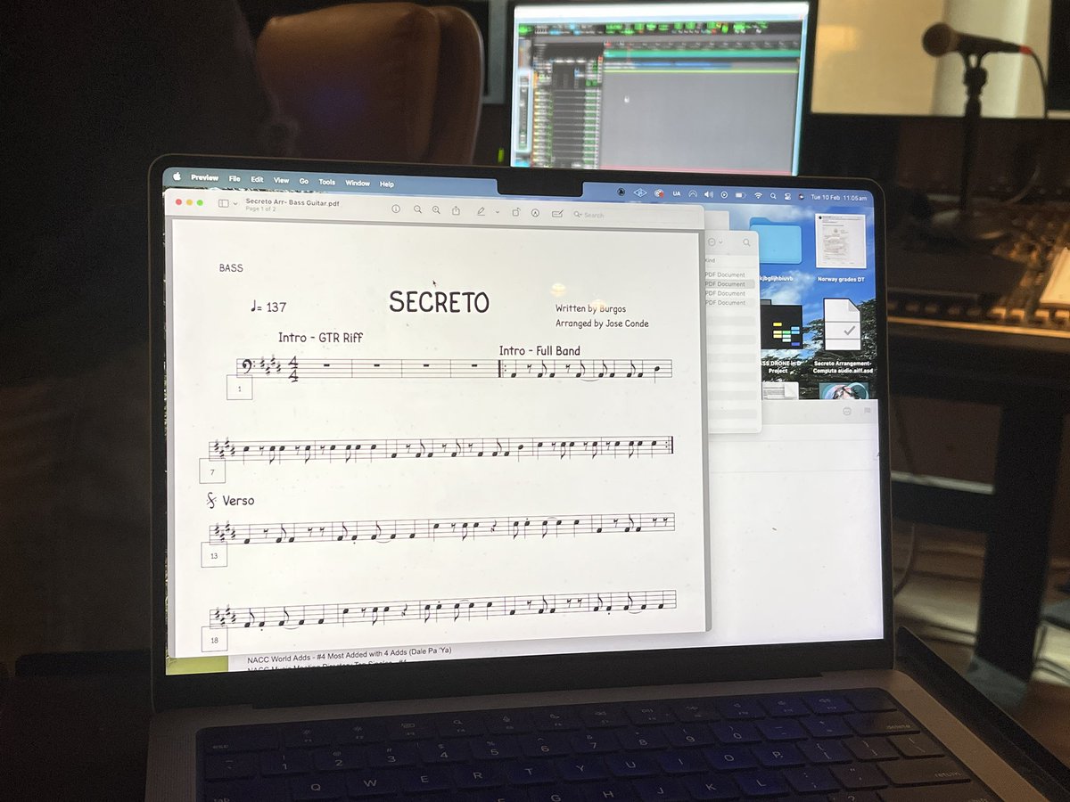 I had a blast recording 3 tracks for BURGOS latest EP in San Jose Costa Rica! Grammy winning drummer Carlomagno Araya and me on Bass and overdubbed guitars have the grooves tight and delicious! Look for this fall or winter!