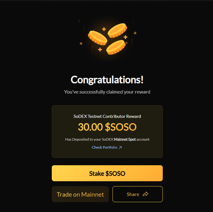 check and claim $SOSO 
testnet.sodex.com/points
<a href="/sodex_official/">SoDEX</a> <a href="/SoSoValueCrypto/">SoSoValue</a>