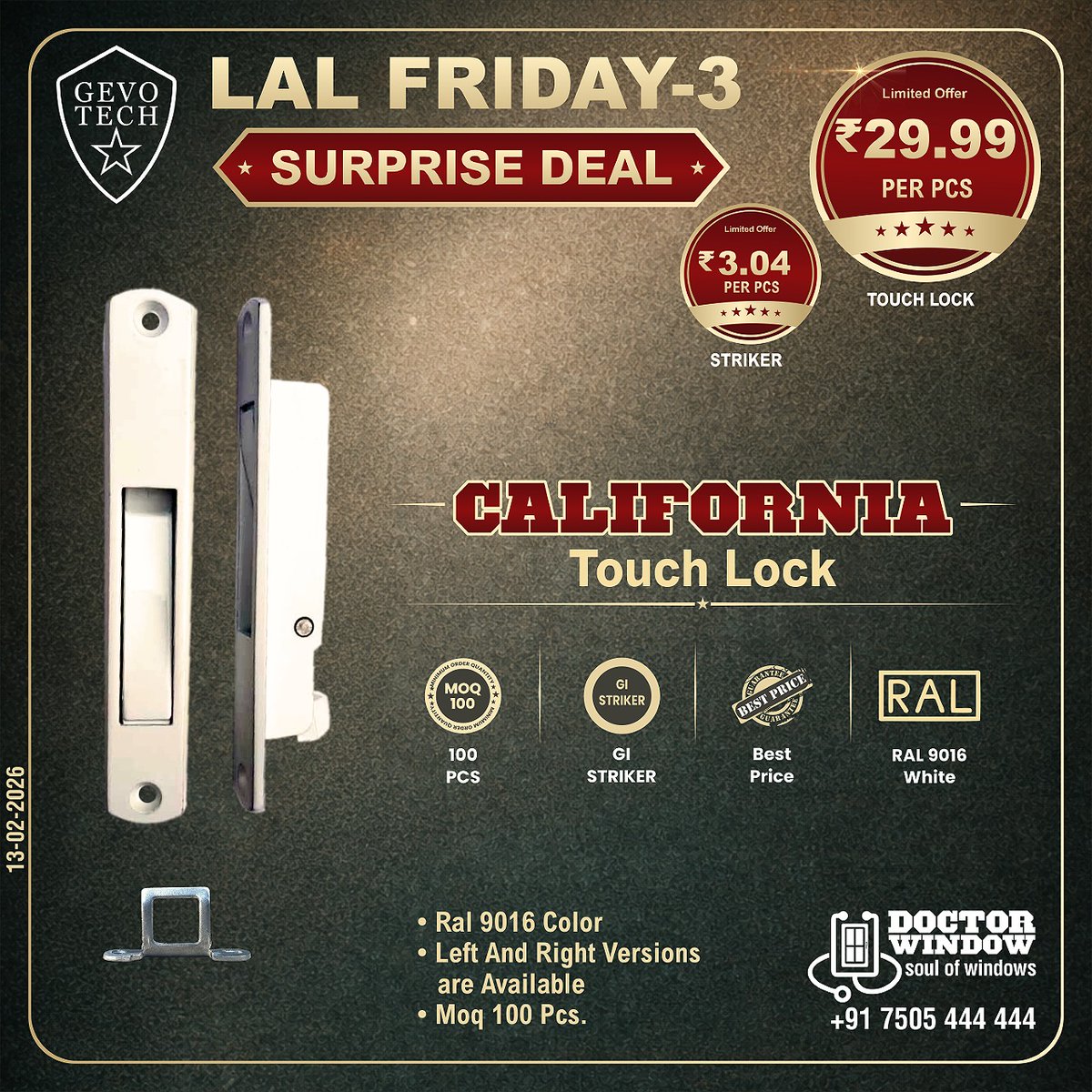 DOCTORWINDOW_IN's tweet image. GEVO TECH SLIDING DOOR SET WITH ISTANBUL STANDARD BASE HANDLE 
GEVO TECH KOBE SHORT NECK HANDLE
GEVO TECH CALIFORNIA TOUCHLOCK WHITE

#handle #premiumhandle #touchlock #doctorwindow #soulofwindows #hardware #hardwareaccessories #door #window