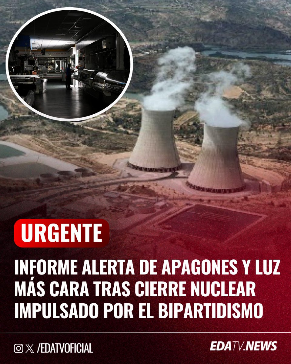 ‼️🇪🇸 | #URGENTE Expertos advierten de los apagones: un informe alerta de subidas del precio de la luz, más emisiones contaminantes y riesgo de apagones tras el cierre de las centrales nucleares.