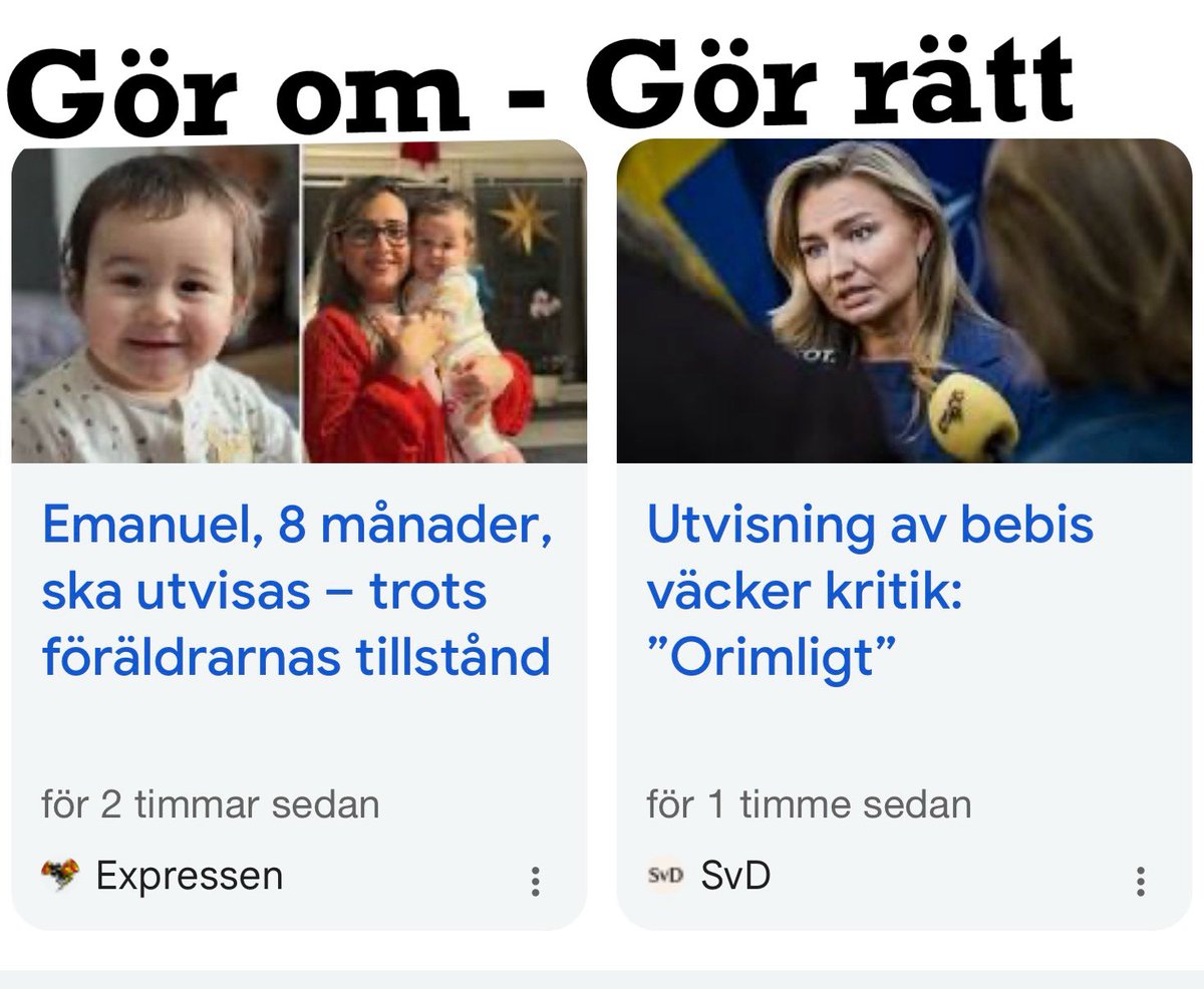 Självklart ska inte en bebis utvisas utan sina föräldrar!
Det är ju befängt. 
Finns väl ingen som vill det. Barnet ska vara med sina föräldrar.
Migrationsverket och regeringen måste kommunicera och justera när någon fullständigt absurd oönskad situation uppstår pga nya regler.