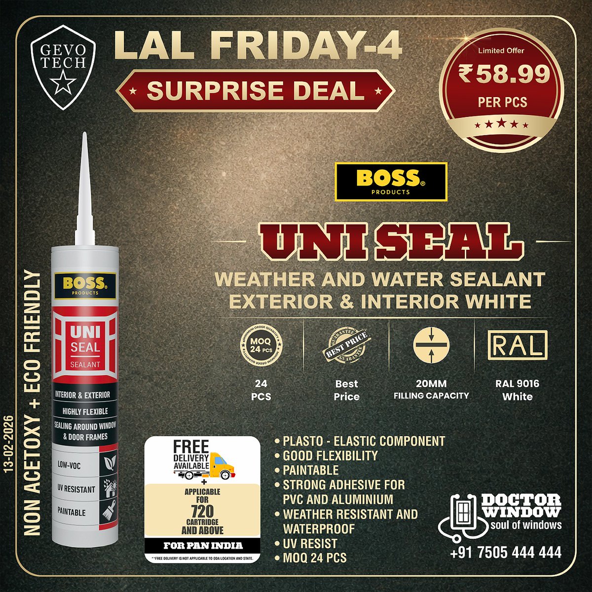 DOCTORWINDOW_IN's tweet image. GEVO TECH BOSS UNI-SEAL WEATHER AND WATER SEALANT
GEVO TECH STAR DOOR ADJUSTABLE ROLLER
GEVO TECH TORNADO ARM STAY (SS201)
GEVO TECH TURBALANCE WOOLPILE 6X6

#uniseal #doorroller #armstay #woolpile #doctorwindow #soulofwindows #hardware #hardwareaccessories #door #window