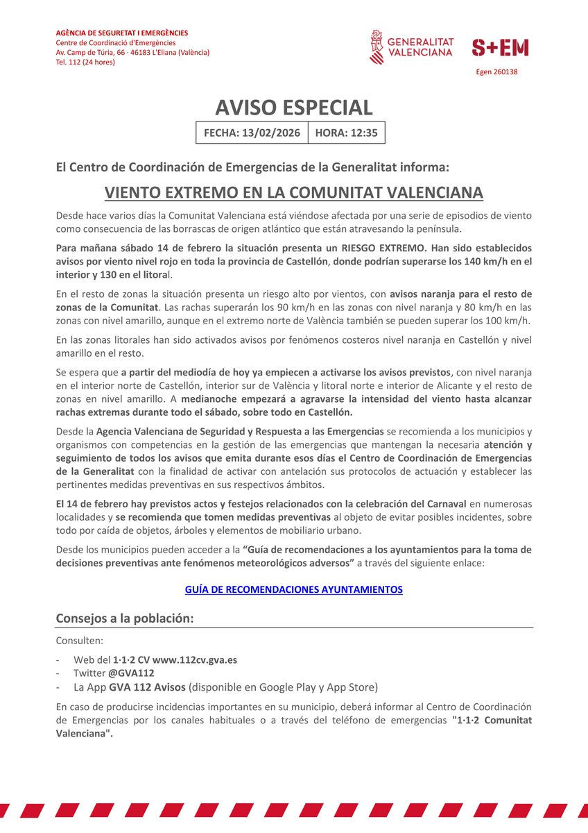 Lee el texto íntegro del aviso: