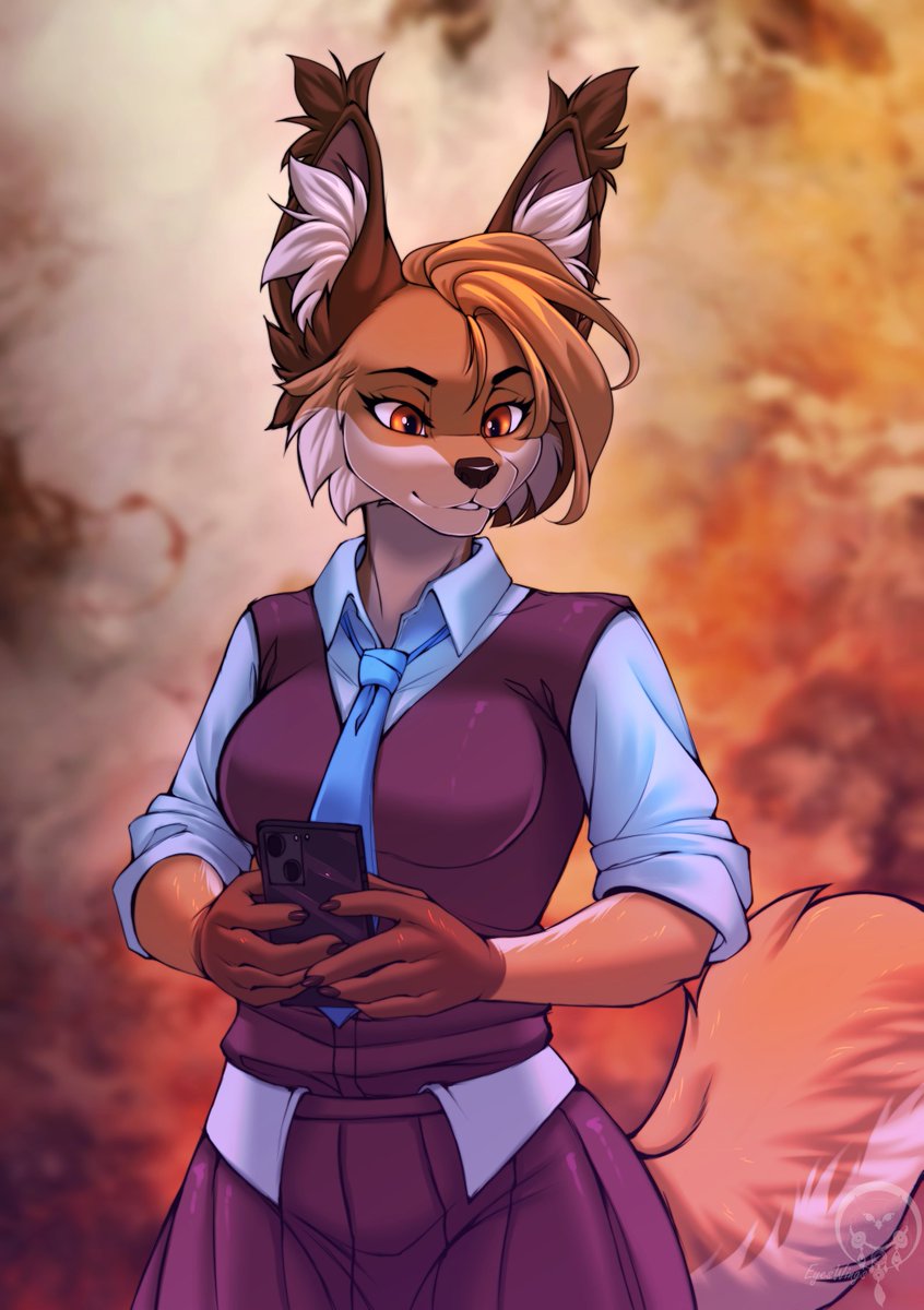 Сommission - Telegram /4-5/ 
Order for my subscriber from telegram  

#female #solo #furryartwork #furryfandom #eyeswings_art #anthroart #furry #anthro #original_character #patreon #fox #magic #shape #skirt #big_ears
