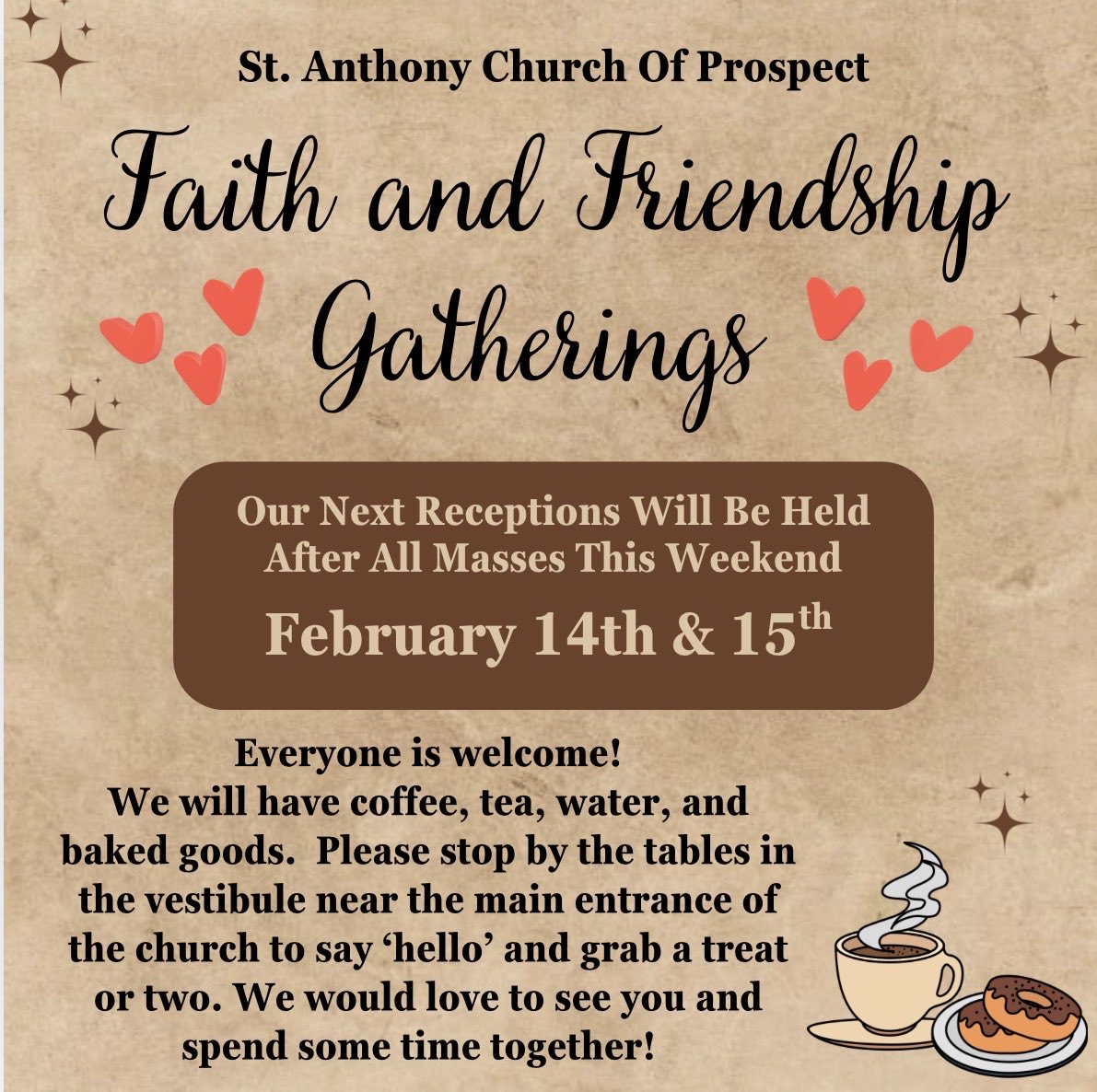 StAProspectCT's tweet photo. Father Gregory will bless marriages after all Masses this weekend in honor of National Marriage Week. Afterwards, join us for our Faith and Friendship Gatherings after after each Mass in the vestibule. 😊❤️ https://t.co/62aQPZrtO4