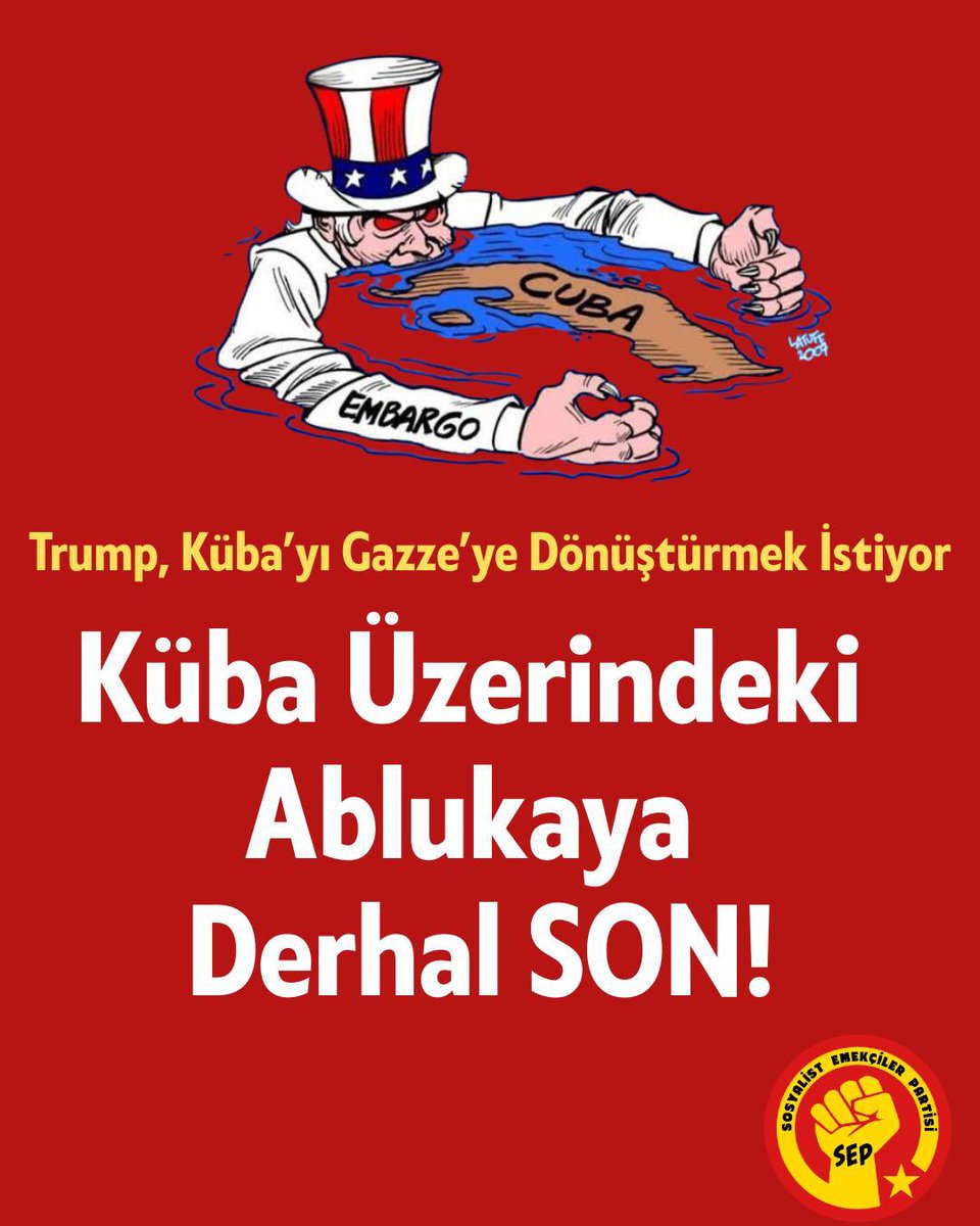 Trump, Küba’yı Gazze’ye Dönüştürmek İstiyor
Küba Üzerindeki Abluka Derhal Kaldırılsın!

Bugün Küba ABD emperyalizminin en gaddar saldırılarına maruz kalmaktadır. ABD’nin, özellikle de Trump döneminde zirveye ulaşan vahşi ablukası yüzünden koca bir ülke nefessiz bırakılıyor.