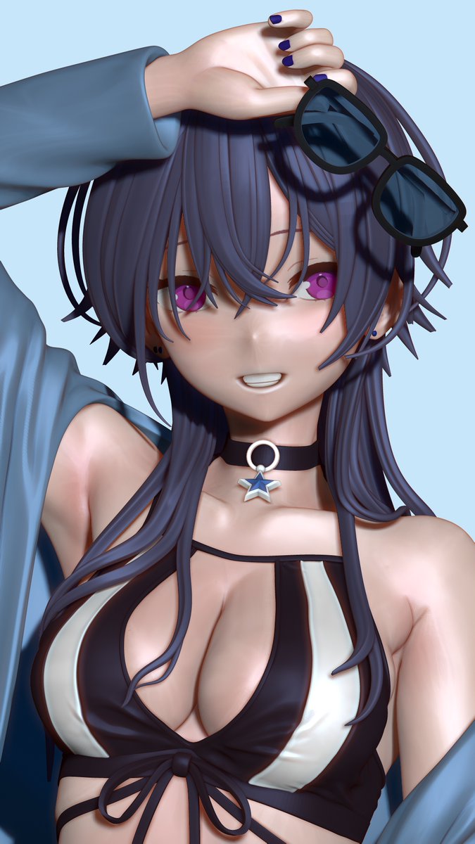 水着うるはさんのフィギュアを造りました！
欲しすぎたのでウルフカットと顔差分もあります！！
この水着のデザイン好きすぎる…
#一ノ瀬の絵