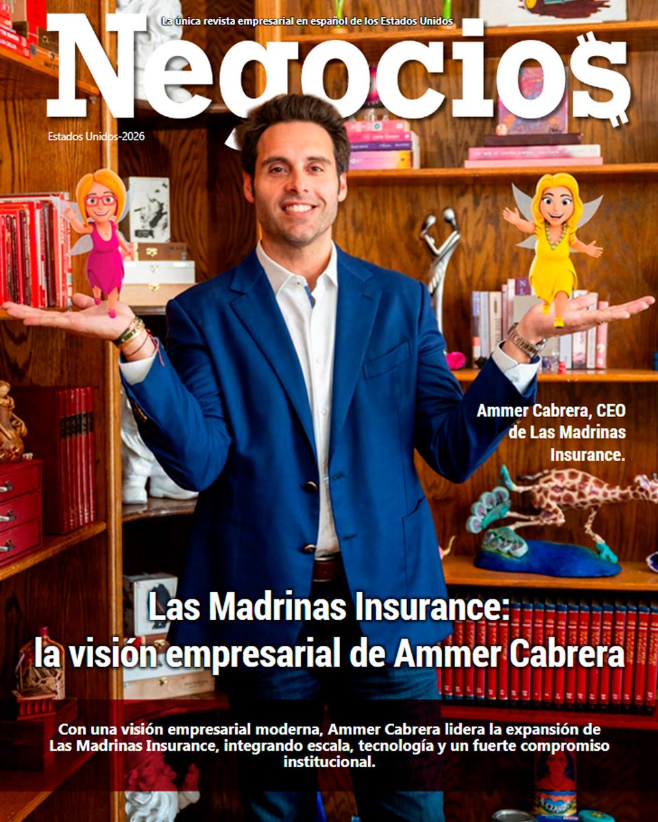 NEGOCIOSUS's tweet photo. Negocios Magazine presenta su más reciente edición, con Ammer Cabrera, CEO de Las Madrinas Insurance, en portada. Su liderazgo al frente de la compañía refleja una etapa de consolidación y crecimiento en un sector clave.

Más información en: https://t.co/JGhtK2ud2n https://t.co/Tkf47aWB6h