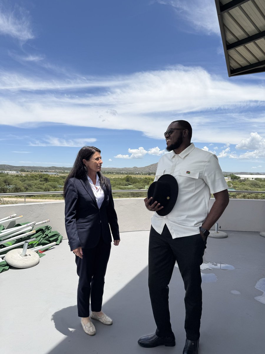 NamibiaNOC's tweet photo. Hon. Sam Shafishuna Nujoma met with the Anri Parker CEO of the NNOC to discuss potential collaborations between the @NamibiaNOC and the @KhomasCouncil.
#nnoc #teamnamibia #fyp #viral #namibia @CricketNamibia1 
@samnuyoma

Link 🔗: https://t.co/opYaMjv9GS https://t.co/g4LW9cmtAb