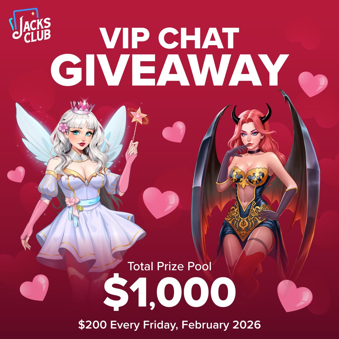 JacksClubCasino's tweet photo. 💬 VIP Chat Giveaway is LIVE!
Join the Jacks Club VIP Chat and get a chance to win from a $1,000 prize pool 🏆
💰 $200 every Friday — February 2026
Ready to claim your spot? 👑
#JacksClub #VIPGiveaway #Casino https://t.co/qzuQgZ3rVI