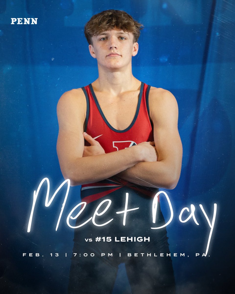 PennWrestling's tweet photo. We’ve got a meeting with the Mountain Hawks on deck 😤

🆚#15 Lehigh 
📍Bethlehem, Pa.
⏰7PM
📺 https://t.co/NIQxYLpGCH

#TheBuild x #FightOnPenn https://t.co/jcZFyeLqVv