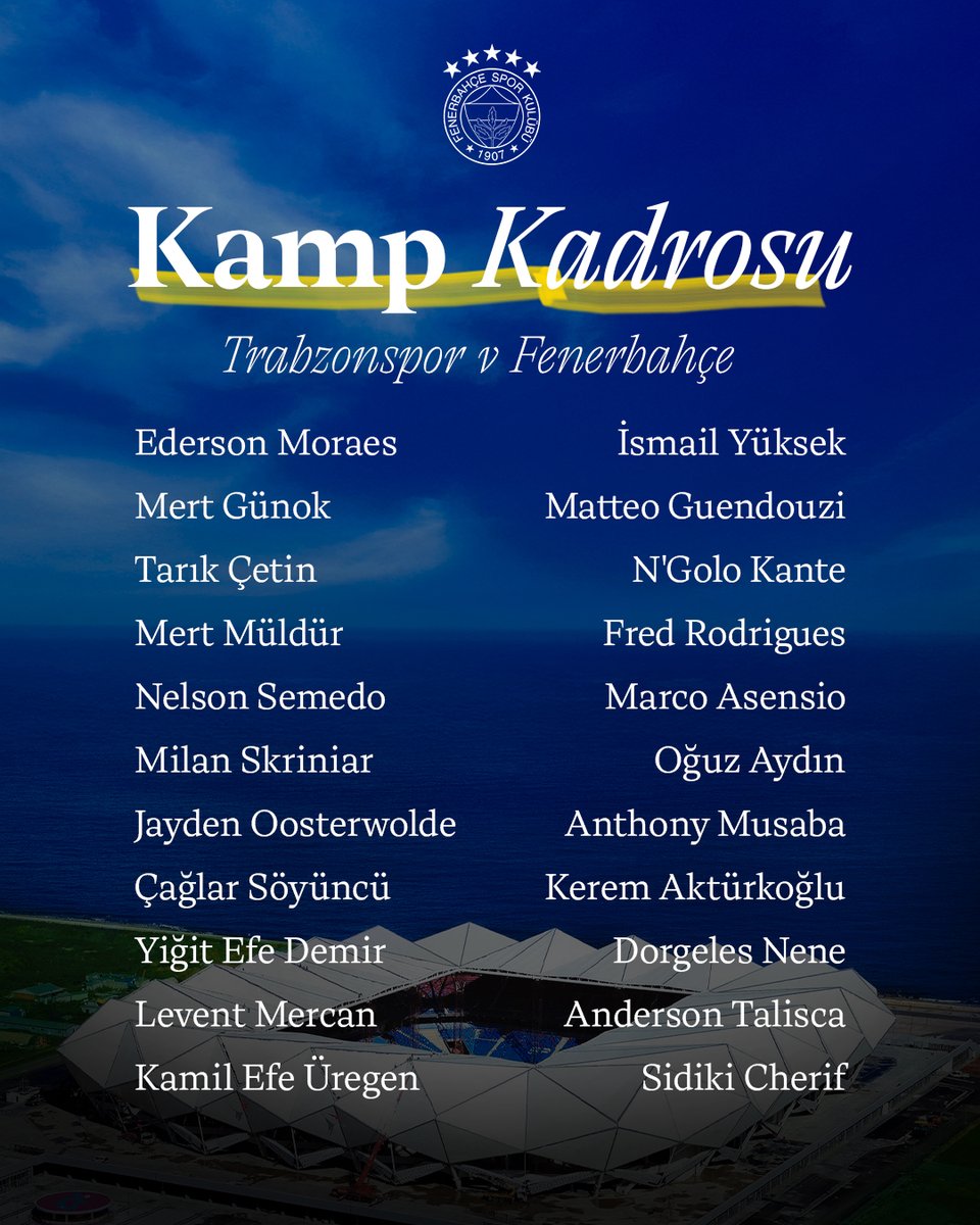 📋 Trabzonspor maçı kamp kadromuz. 

#TSvFB