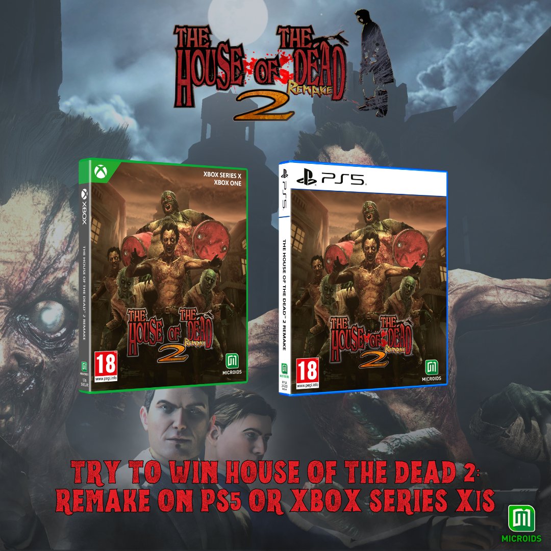 😱 #GIVEAWAY | Try to win House of the Dead 2: Remake on PS5 or Xbox Series X|S!

To participate:
🧟 RT + FOLLOW <a href="/Microids_off/">Microids</a> 
🧟 Tell us in comment if you want the game on PS5 or Xbox

🏆 1 Xbox winner and 1 PS5 winner will be drawn at random on February 23!