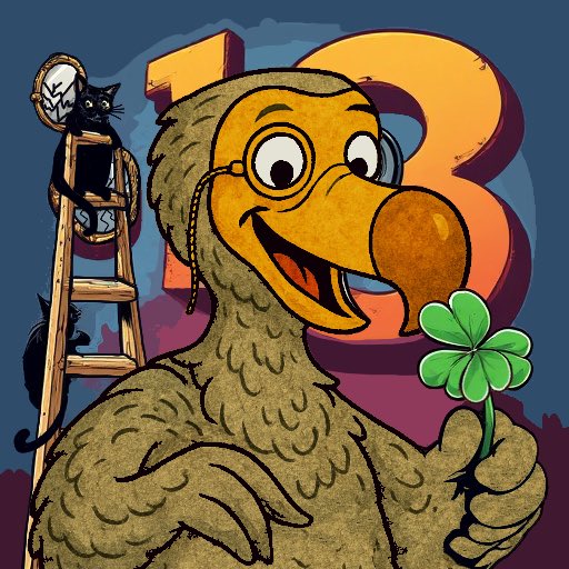 Happy Friday 13th! Do-don’t despair! Lord Dodo has a lucky four-leaf clover to see you through ! 🍀🦤📕  Keep it safe though - there’s another Friday 13th in March ! 

#OnThisDayInHistory #NotableDates #DatesforYourDiary
#Organisers #Planners #ChaosContained