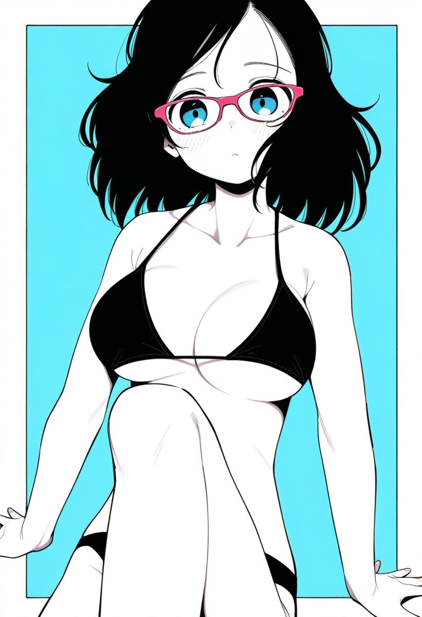 お仕事の関係で、過去絵リメイクでご勘弁を…
メガネでビキニなので…ご勘弁を…