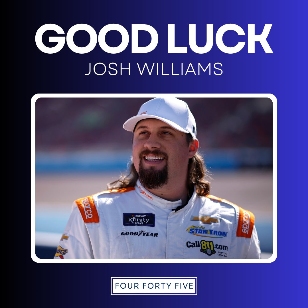 FourFortyFiveCo's tweet photo. Wishing @Josh6williams luck as he embarks on the 2026 @NASCAROReillyAP season with @DGMRacingFL. 🏁 https://t.co/DM7X3rtWRJ