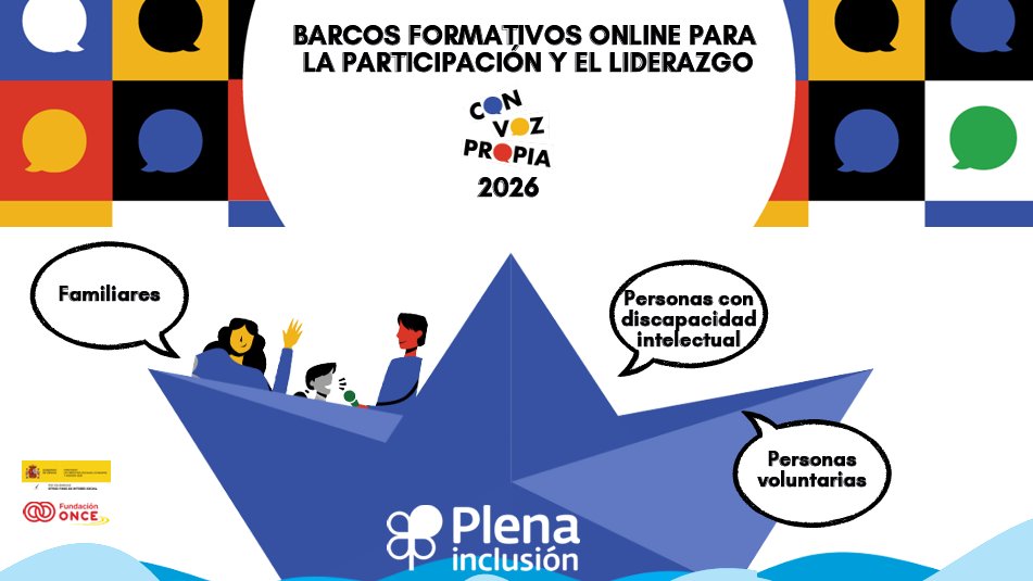 🚀 ¡Inscríbete en Con Voz Propia 2026!
🛳 7 formaciones online para personas con discapacidad, familiares y voluntarios/as.
🎓 Completa 2 = certificado de 12h
📅 Inscríbete hasta el 20 feb
🔗 TODA la info: plenainclusion.org/l/con-voz-prop… <a href="/Plenainclusion/">🍀 Plena inclusión</a>