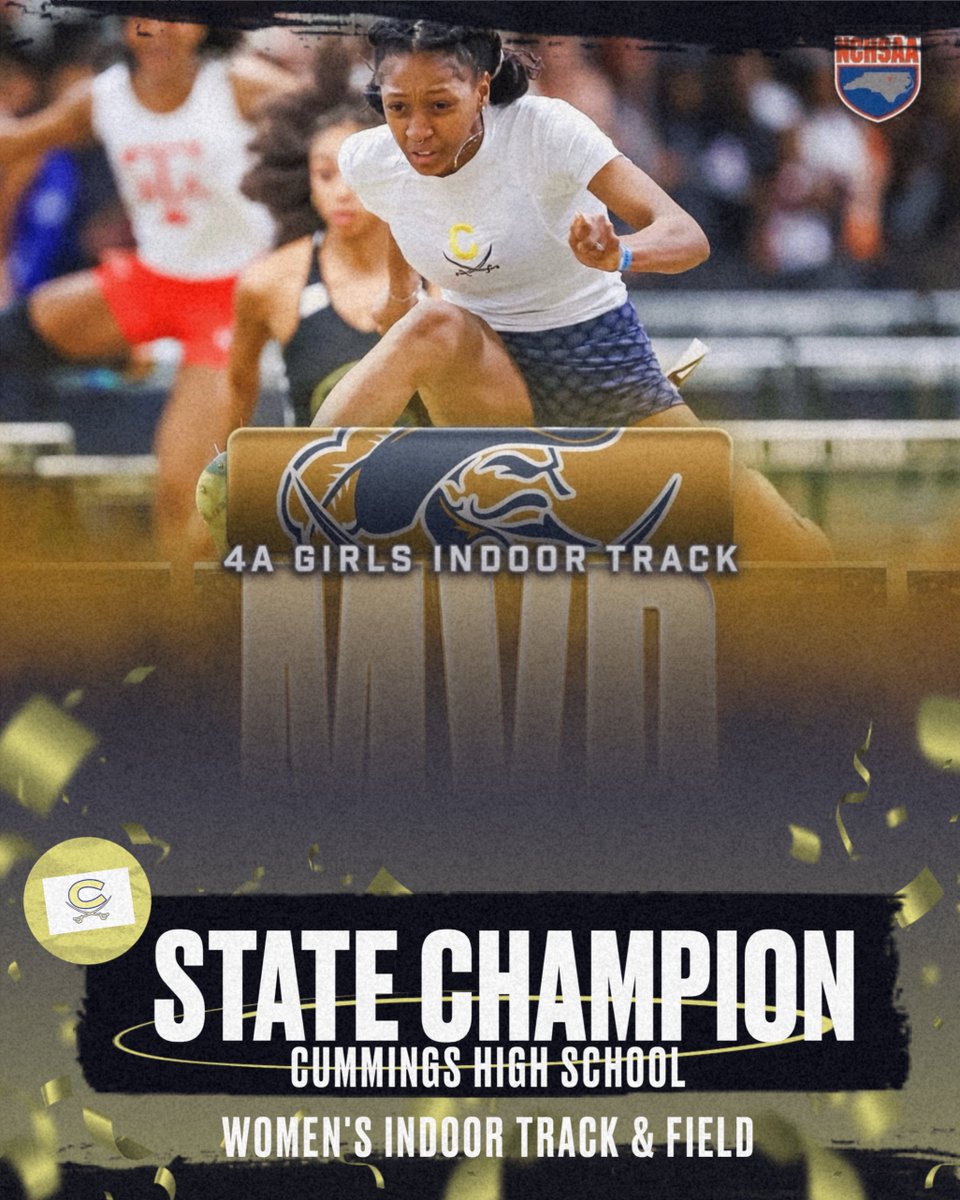 Congratulations to Cummings High School Track &amp; Field student-athlete D’Anna Cotton on securing her 20th State Championship Title at the Indoor 4A State Championships and earning Meet MVP Honors!

💙💛 20x State Champion
💙💛 Indoor 4A MVP
💙💛 Cavalier Excellence