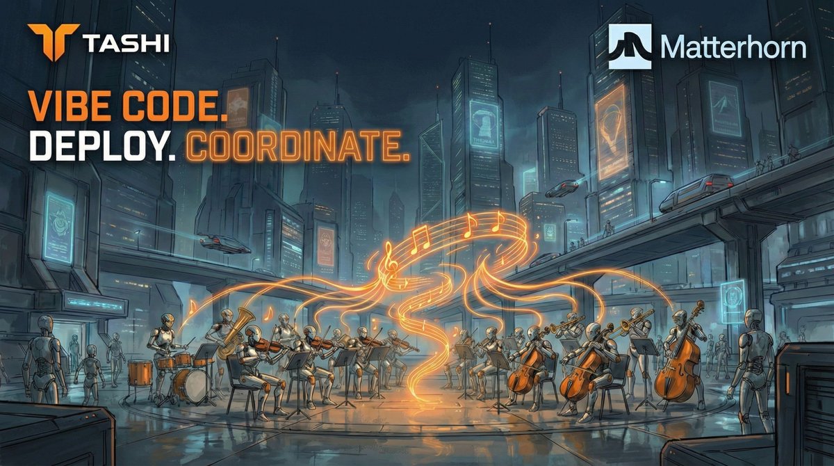 tashiprotocol's tweet image. Legacy infra can’t keep up with the coordination challenges of the Agentic Era. 

Together with @matterhornso, we’re building a stack that lets you vibe code, deploy, and coordinate AI agents in one seamless flow.

Matterhorn builds the instruments.
Tashi conducts the orchestra.