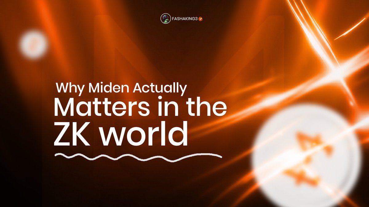 If crypto is going to power real finance, privacy cannot be optional.

Miden understands this, and its design reflects it.

Here is why Miden actually matters in the ZK world.

Come along ...