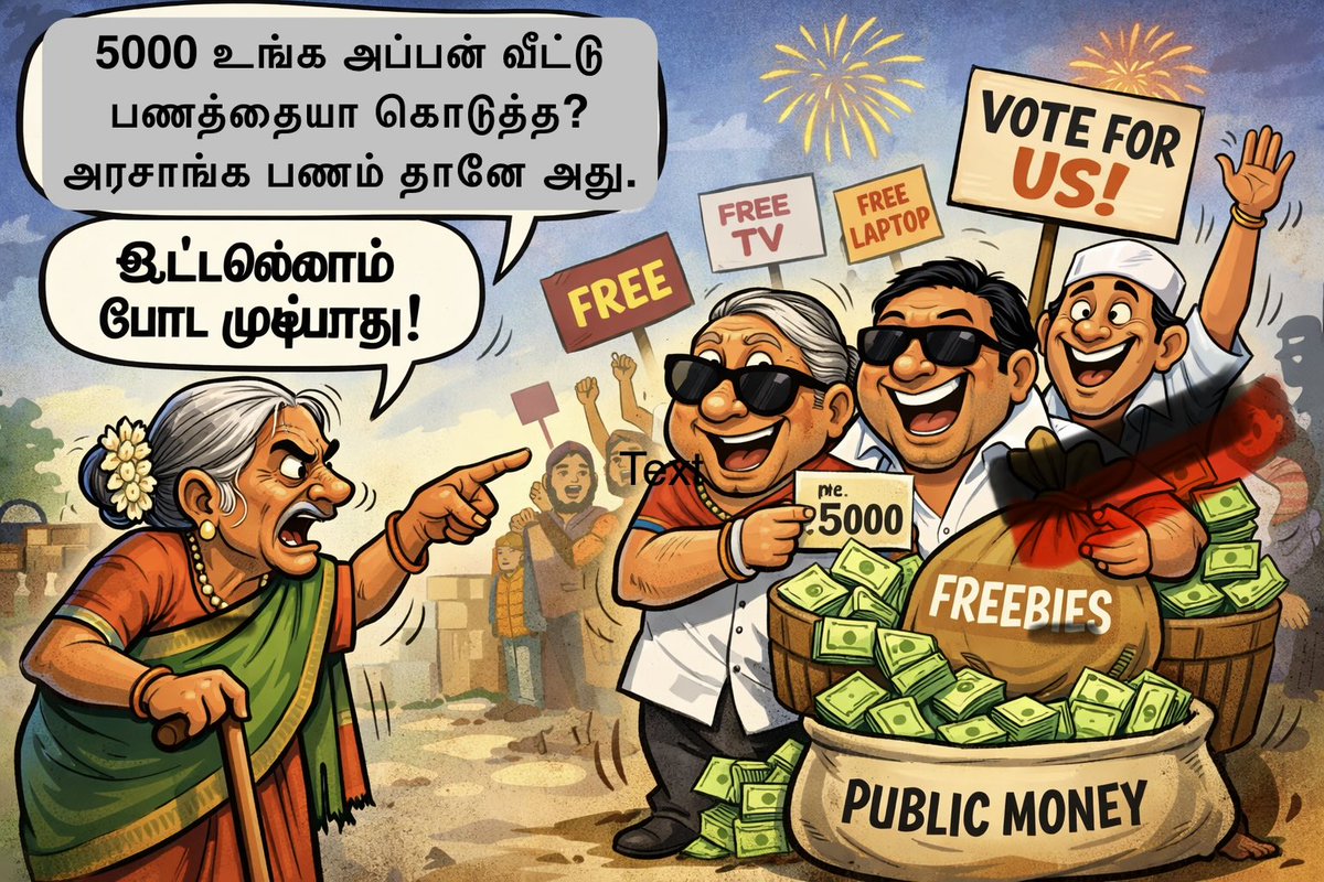 என்ன ஆயா 5000 பணம் வந்துச்சா என கேட்டது ஒரு குத்தமா? 

என்ன ஆயா 5000 பணம் வந்துடுச்சி போல, என்ன சூரியனுக்கு ஓட்டு போட்டுறுவியா என கேட்டேன்.

5000 என்ன அவங்க அப்பன் ஊட்டு பணமா? அரசாங்க பணம் தானே, வாங்கிப்போம்! ஆனா அதுக்காக ஓட்டெல்லாம் போட மாட்டோம் என்றார்…

என்ன ஆயா ஓசி பஸ்சு