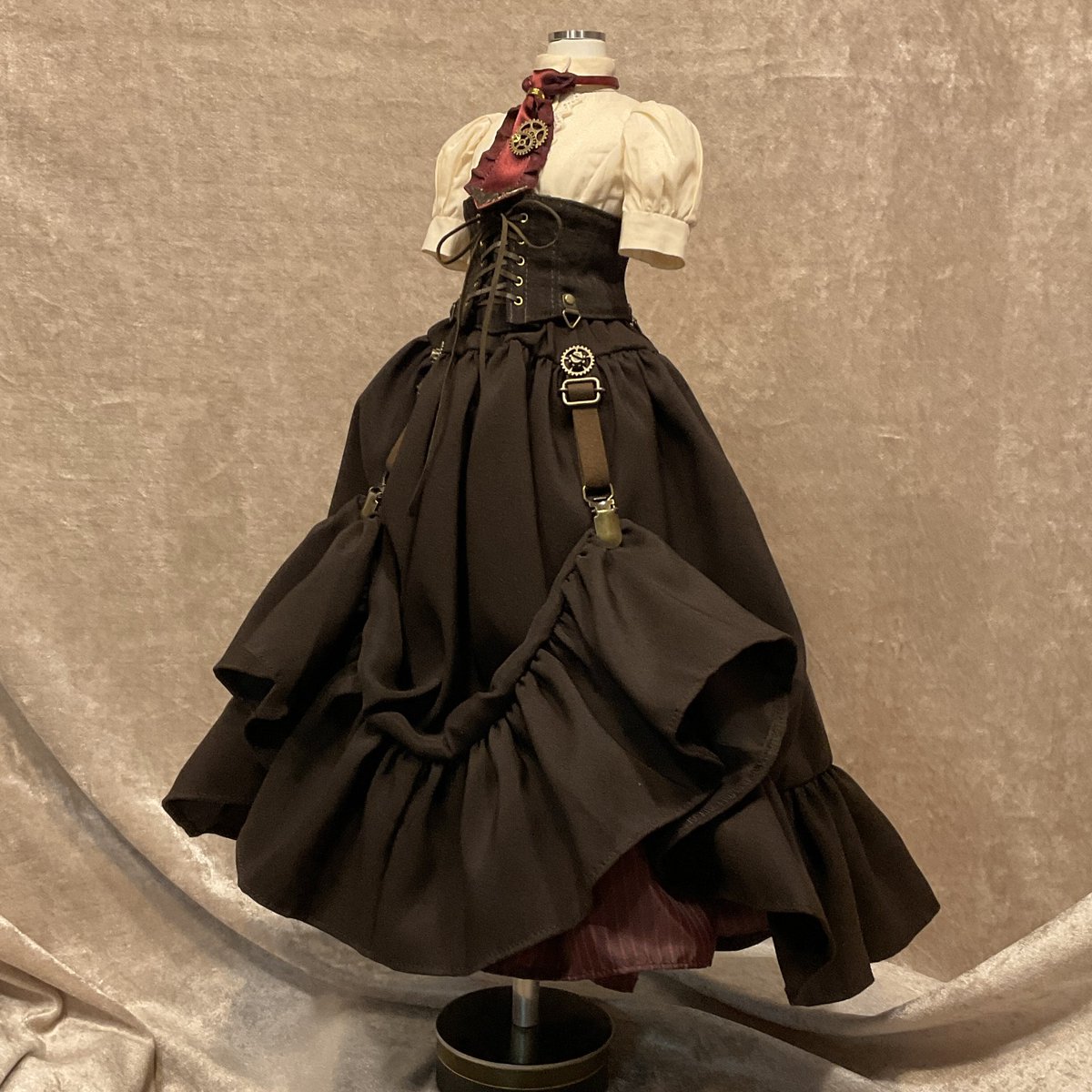 新作】たくし上げスカート/セミロング ウェストゴムのフリーサイズ 総