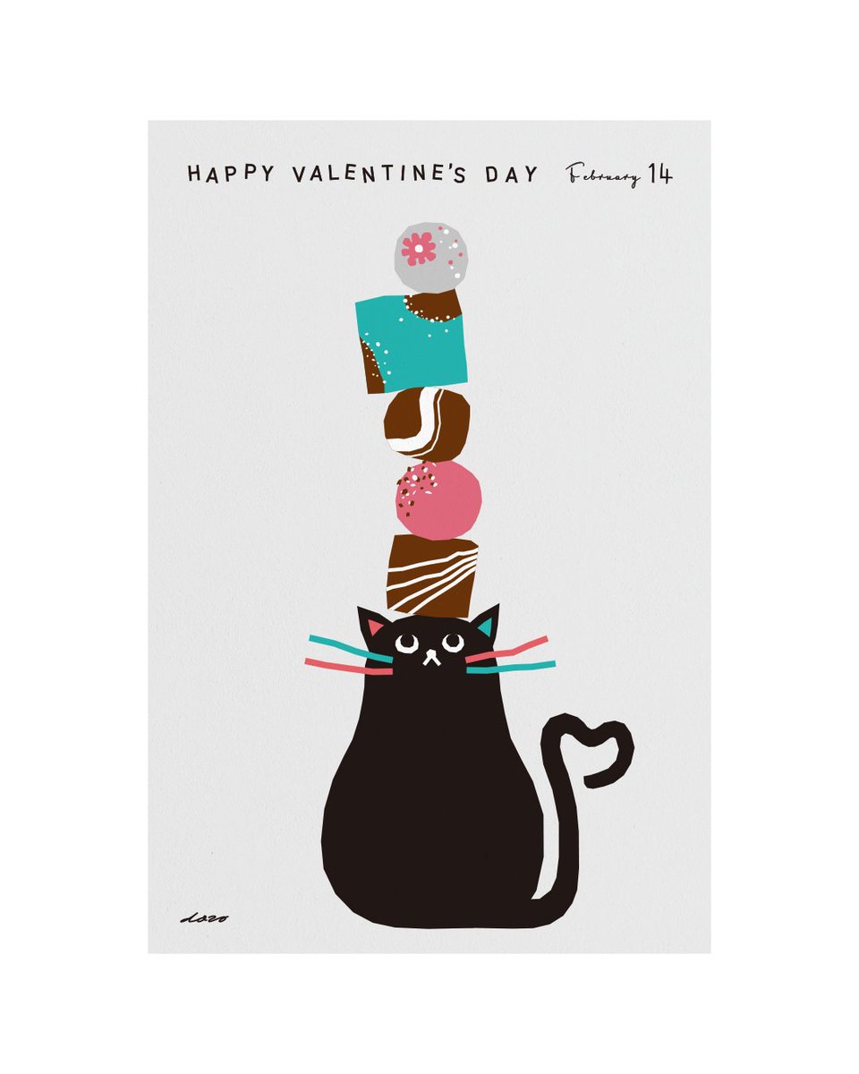 dozosan's tweet photo. バレンタインのイラストを描きました🍫🎁🎀𓃠

#イラスト ＃イラストレーター ＃猫 ＃バレンタイン #バレンタインデー  ＃illustration #ValentinesDay https://t.co/bZLXE0aJYO