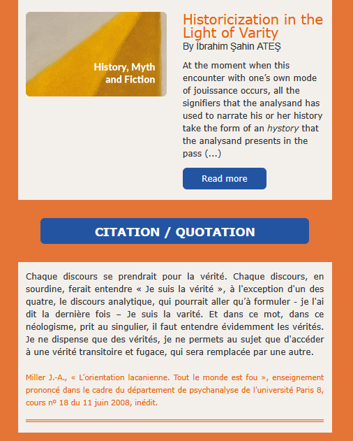 NLS_AMP's tweet photo. [nls-messager] Varité / Varity #10
Éloge de la v(a)rité au cinéma : Rashômon et La Grazia
A. Wahbi
https://t.co/y6JUIDKPGP 
Lacan’s Four Discourses and Truth
Y. Dimitrakos
https://t.co/OqwRIFSQ5j 
Historicization in the Light of Varity
İbrahim Şahin ATEŞ
https://t.co/NXfIr5mEyF https://t.co/2HmLm2UOSW