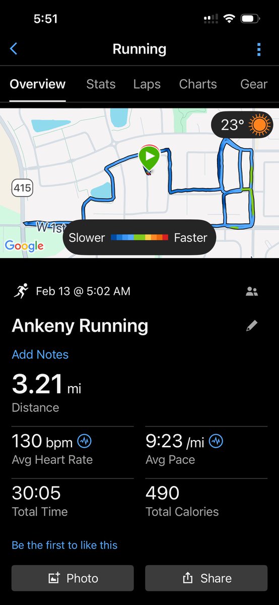 bigmattpaulsen's tweet photo. Hello Friday! Early to rise for run streak day 931! 3.21 miles and that felt pretty good! The temps were Decent…which means I didn’t have to wear 4 layers. Just hat and gloves! 😊👊 good day all! Gym later! #justkeepmoving #inspiresomeonetoday #thisis61
#missbella #brooksshoes https://t.co/4qBsfzghNz