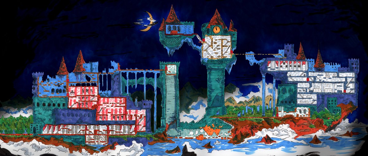 heyphilsummers's tweet image. The full map to the original Castlevania. This is a brilliant map. Despite seeing a map in between stages, you don't really think about how it all connects, but the flow lines up almost perfectly making one cohesive castle.