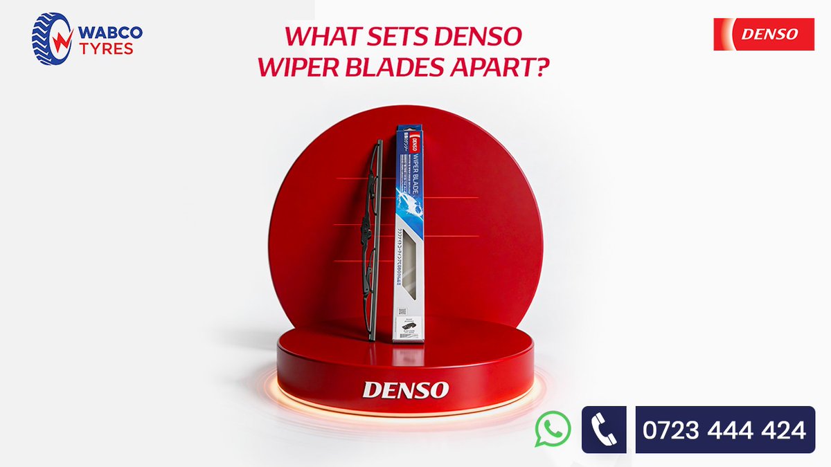 WabcoTyreskenya's tweet image. If your wipers leave streaks, they’re not doing their job.
DENSO Wiper Blades =
Clear view. Quiet wipe. Reliable performance.

#Denso #CarSafety #AutoCare #DriveSafe #WabcoTyres #adventure