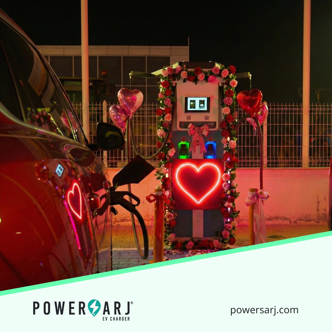 Menziliniz aşk, enerjiniz tam olsun! 🚗💨 14 Şubat’ta da kesintisiz yolculuklar için Powerşarj yanınızda. Sevgililer Gününüz kutlu olsun! ❤️⚡ #14Şubat #SevgililerGünü #ElektrikliAraç