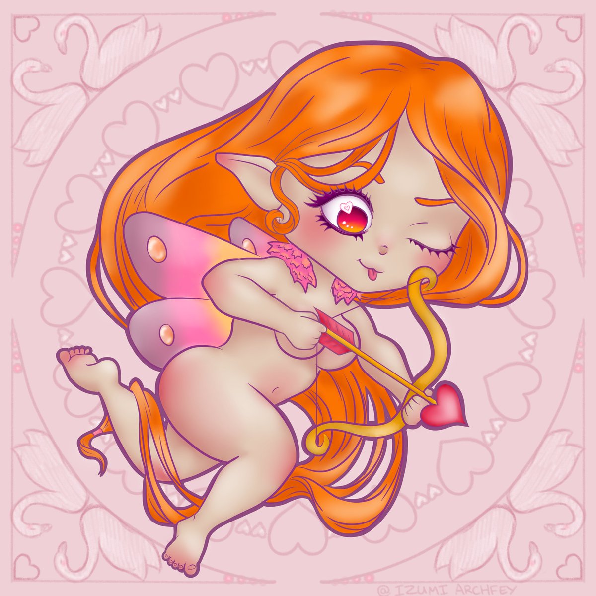 Who needs one of cupid's arrows? Hold still because my aim's not too good...

Thank you to everyone who came by stream to cheer me on and give good art advice (´∩｡• ᵕ •｡∩`) ♡

#nsfw (the nudity is artistic I swear!)