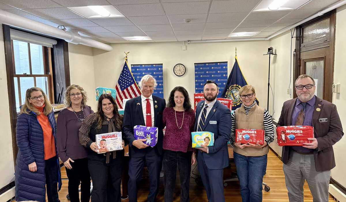 nhcornerstone's tweet photo. Our Director @slmcginley joined the successful Diaper Drive with Rep. @KesselringSteve and other House Republicans to support families in need through charity💜 https://t.co/H3AwykxXUE