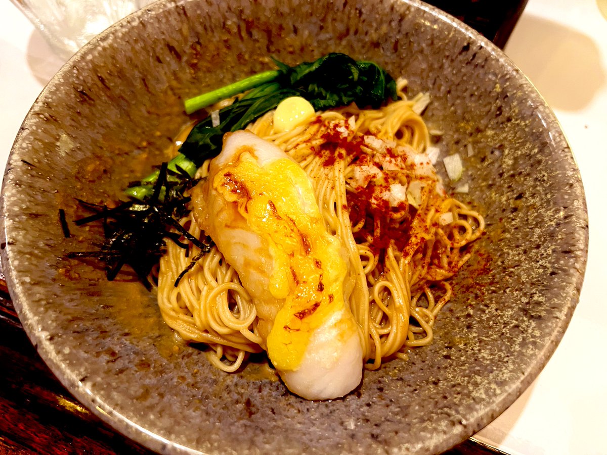 あんまり美味そうすぎて頼んでしまったあん肝まぜそば 美味すぎるね 