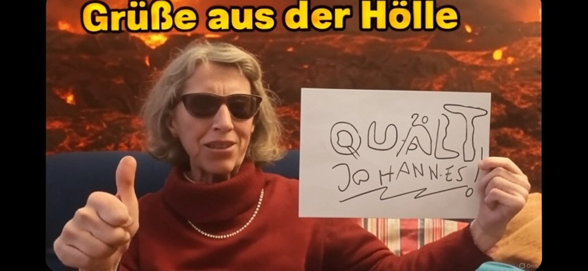 Mond Girl Adler Erna sagt:

" Ich wünsche allen einen schönen Freitag den 13. .
Für mich ein absoluter Glückstag... denn es war auch ein Freitag der 13. als ich endgültig von der Last meines Sohnes (<a href="/RealJfSexedy/">Johannes F. SEXEDY 😎</a>) befreit wurde. Feiert schön...eure Erna. "