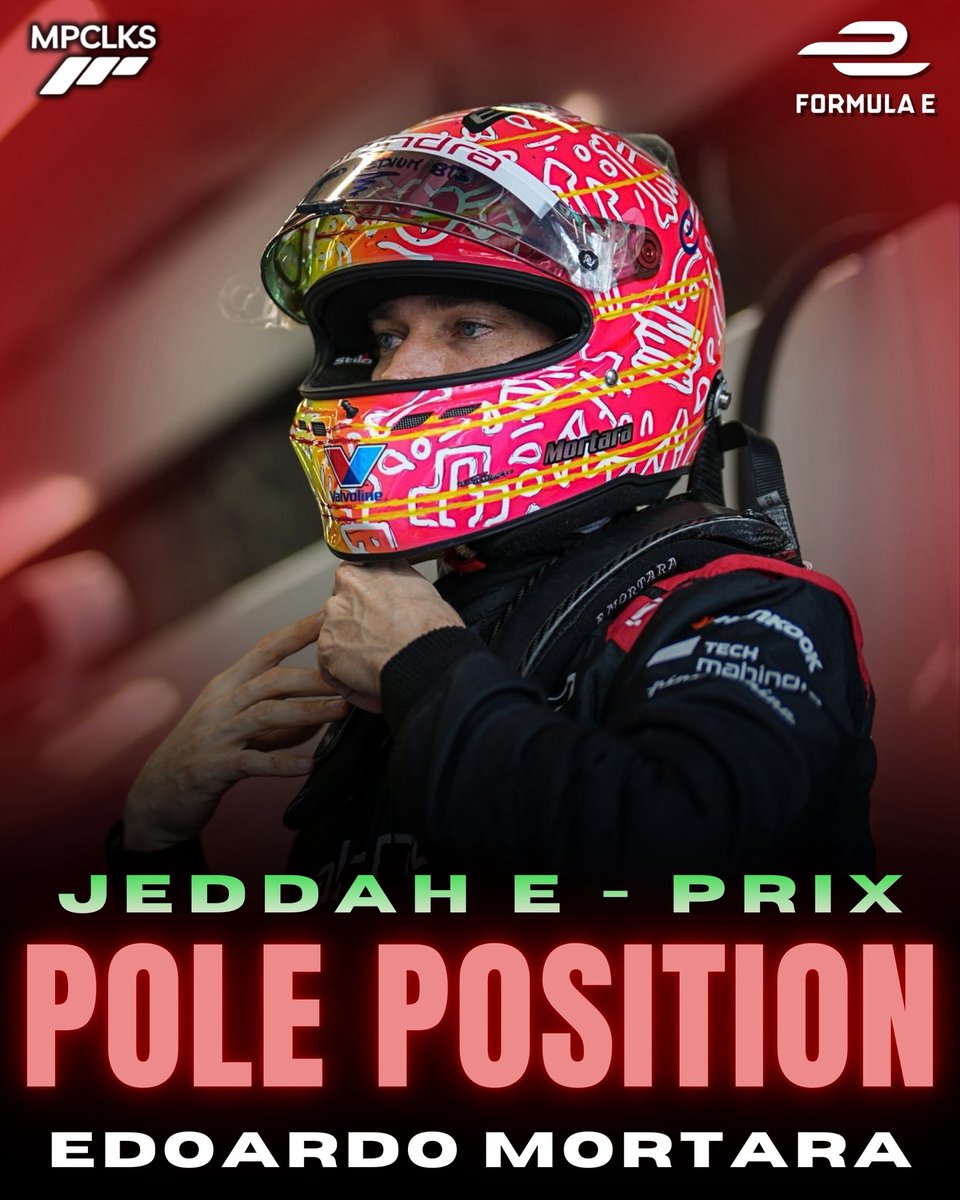 MotorspoClicks's tweet image. 🏆 Edoardo Mortara conquers his fourth pole position in Formula-E beating Maximilian Günther in the final for Race 1 in Jeddah!

#Formulae #Mortara #Mahindra