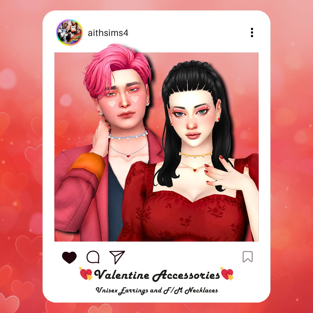 ice_1127's tweet photo. 💘Valentine Accessories💘
F/M Unisex Earring and Necklace set for Valentine's gift!
https://t.co/3WXyzIVNwk
#TheSims4 #TS4 #ts4cc #ShowUsYourSims #s4cc #ts4ccfinds #TheSims #SimJammers #SimsFederation #sims4cc #sims4ccfinds #sims4downloads https://t.co/9iuvFKfS44