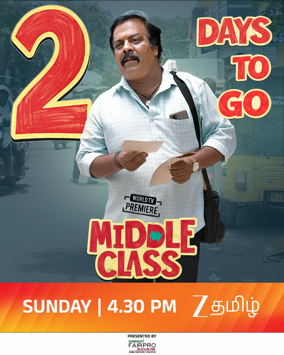ZeeTamil's tweet image. 📷 Days To Go...📷
Middle Class | 15th February | WTP | 4.30 PM

#MiddleClass #WTP #Munishkanth #VijayLakshmi #RadhaRavi #KaaliVenkat #ZeeTamil