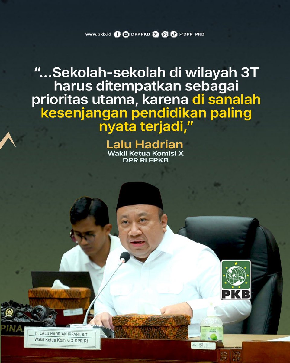 DPP_PKB's tweet image. Kesenjangan pendidikan masih nyata di wilayah 3T. Wakil Ketua Komisi X DPR RI, Lalu Hadrian mendorong pemerintah memprioritaskan perbaikan sekolah di daerah tersebut.

#Wilayah3T
#Pendidikan