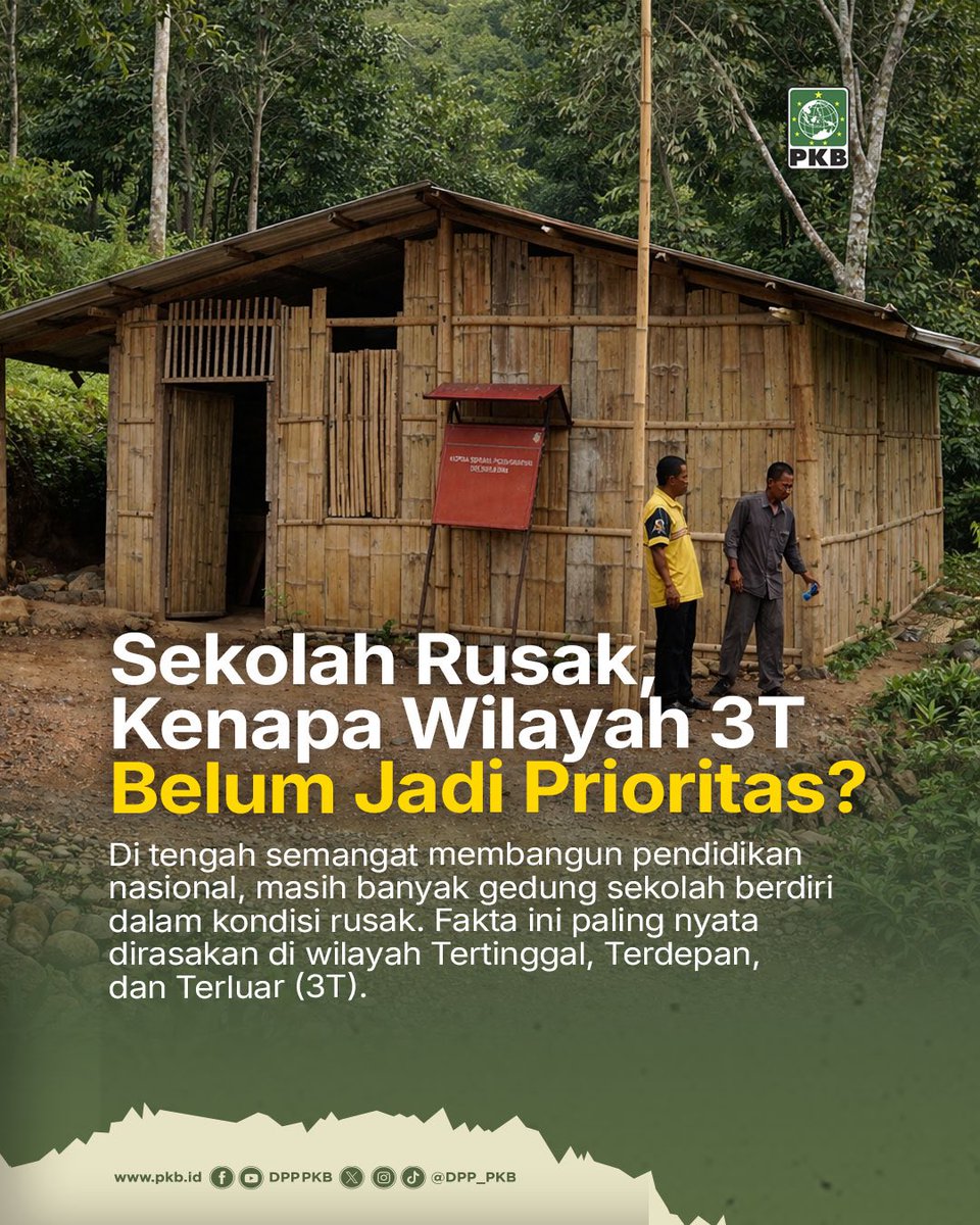 DPP_PKB's tweet image. Kesenjangan pendidikan masih nyata di wilayah 3T. Wakil Ketua Komisi X DPR RI, Lalu Hadrian mendorong pemerintah memprioritaskan perbaikan sekolah di daerah tersebut.

#Wilayah3T
#Pendidikan