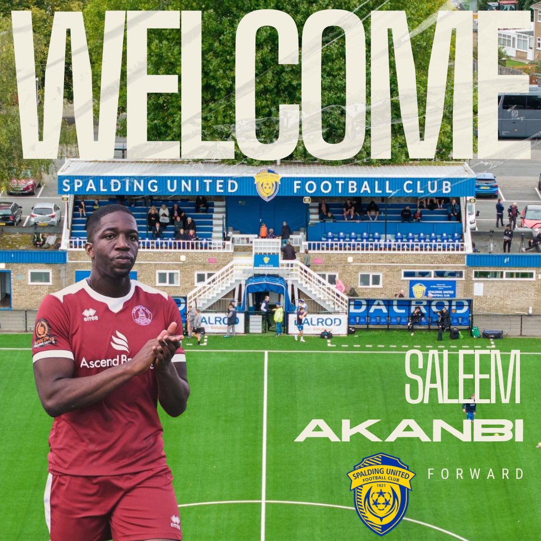 Spalding United are delighted to announce the permanent signing of Saleem Akanbi from Bishop Stortford. Welcome, Saleem! ✍️🌷

More details here: spaldingunited.net