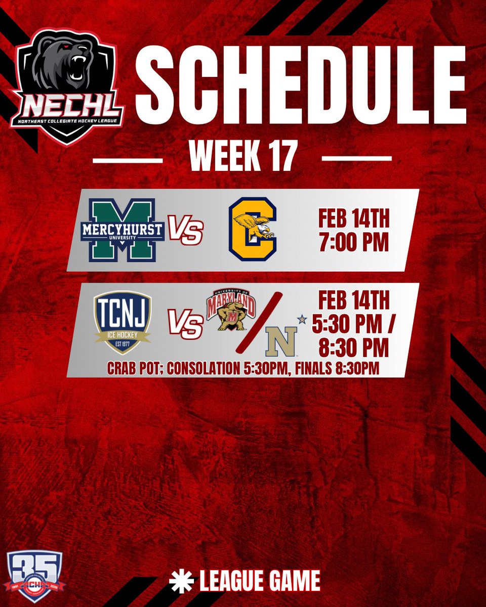 Here is the week 17 schedule in the #nechl