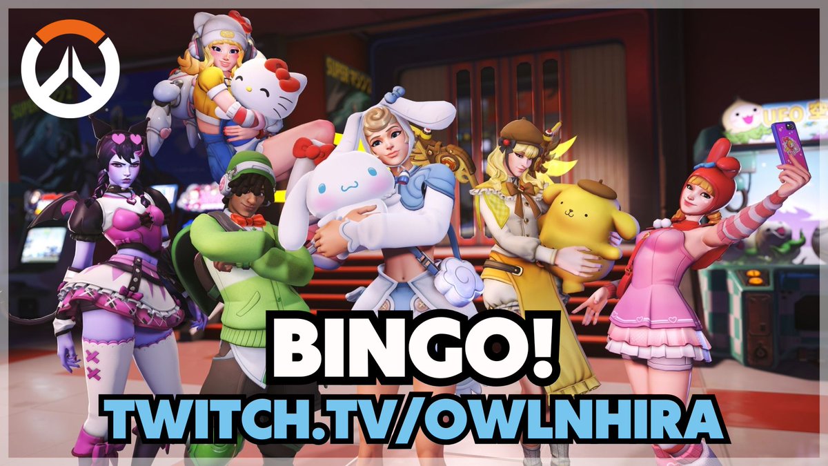 POVO! Nesse domingo, às 17h (horário de Brasília), vou promover um bingo valendo um PACOTAÇO SANRIO, cortesia da <a href="/OverwatchBrasil/">Overwatch</a>! Todos podem participar, já me sigam na Twitch e resgatem suas cartelas.

Comente aqui sobre qual sua skin favorita desse pacote ♥ #OWBrasilxSanrio