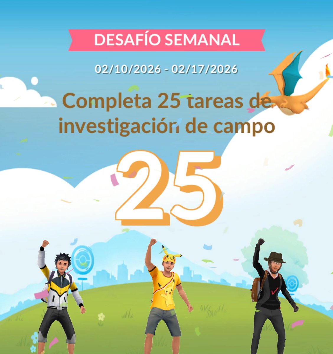 FitomanTreZ's tweet photo. ¡Hemos completado el desafío semanal! ¡Únete de nuevo a mi equipo la próxima semana!
¡Únete a la diversión de Pokémon GO! https://t.co/M7q2SpZuwi https://t.co/WRTCBIaYyW