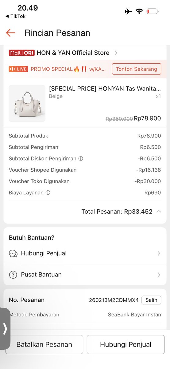 tas honyan 30rb an 🥰🥰
s.shopee.co.id/8pgISuDTEZ

gandeng barang fashion lain 2 pcs biar bisa nempel vocer 33%